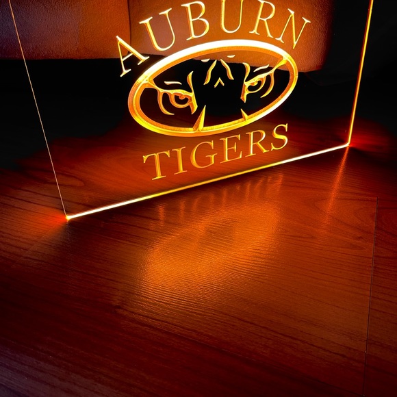 AUBURN TIGERS LED NEON ORANGE LIGHT SIGN 8x12 - Picture 3 of 3